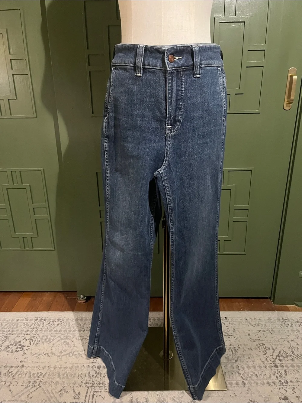 J. Crew Dark Blue Wide-Leg Denim Jeans